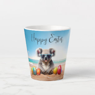 Koala am Strand mit Ostereiern Frohe Ostern Milchtasse