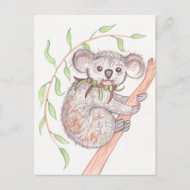 Koala an der Zweigstelle Tree Postkarte (Vorderseite)