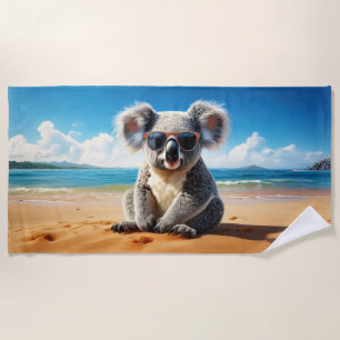 Koala an einem sandigen Strand  Strandtuch