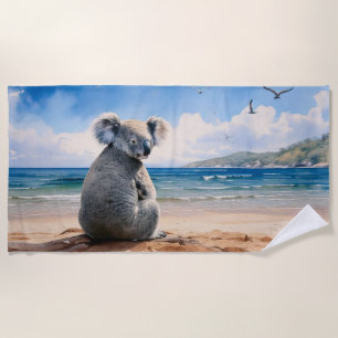 Koala an einem sandigen Strand  Strandtuch