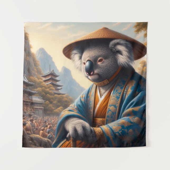 Koala Ancient Japan Wandteppich (Vorderseite)