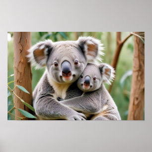 Koala Animal Nature Wildlife Zuneigung Gekümmert Poster