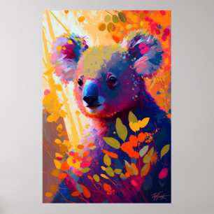 Koala Animal Portrait Malerei Wildlife Poster