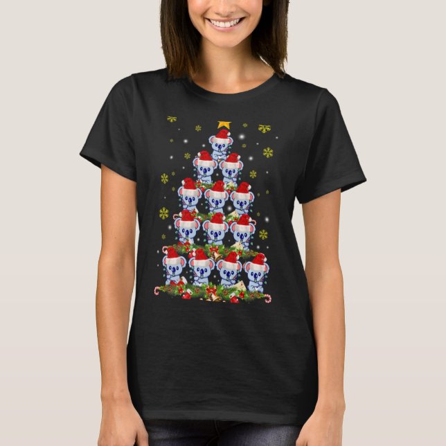 Koala Animal Xmas Koala Christmas Tree T Shirt  (Vorderseite)