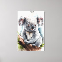Koala -Aquarelle Peinture toile étirée Impression