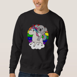 Koala auf einhornigen Regenbogentieren Niedlich Ko Sweatshirt