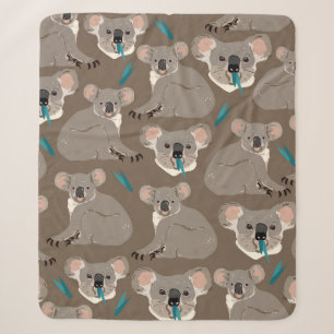 Koala auf neutralem braunem Hintergrund nahtlos Vi Sherpadecke