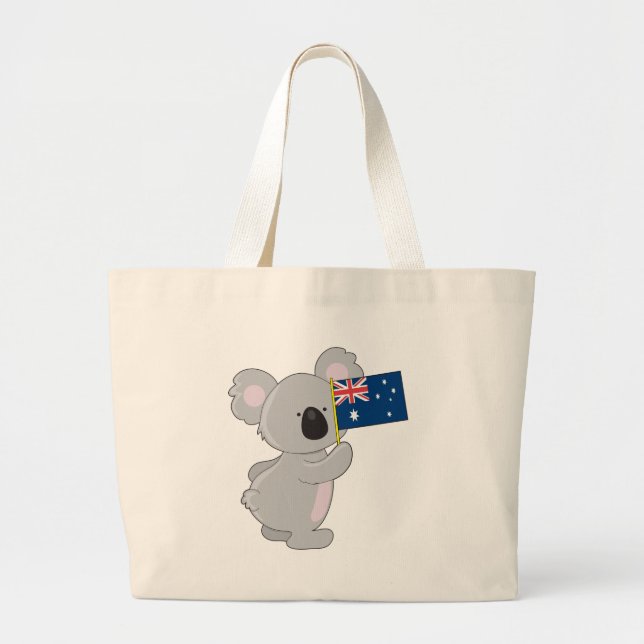 Koala Australische Flagge Jumbo Stoffbeutel (Vorne)