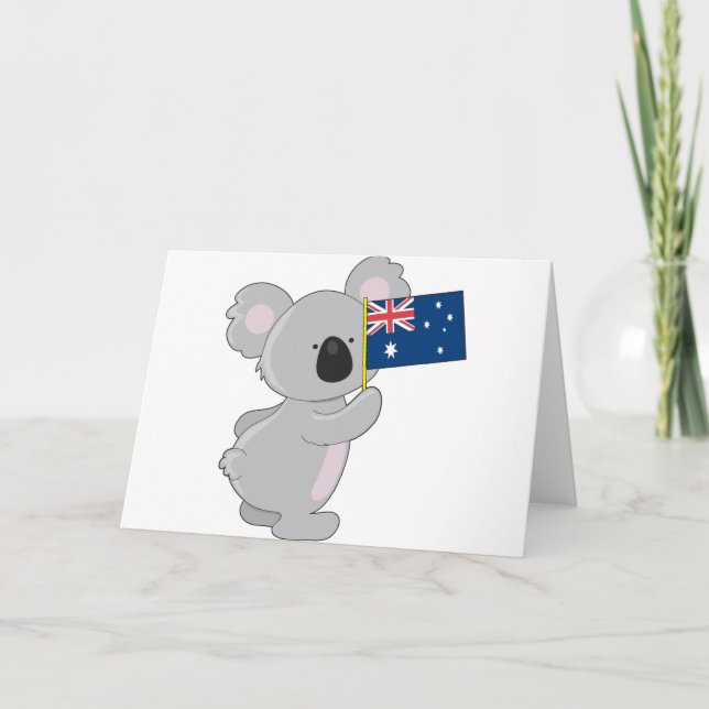 Koala Australische Flagge Karte (Vorderseite)