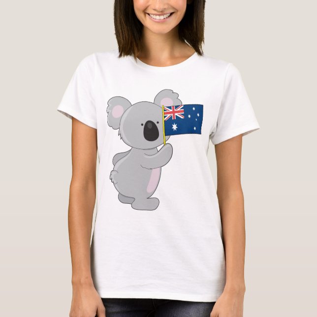 Koala Australische Flagge T-Shirt (Vorderseite)