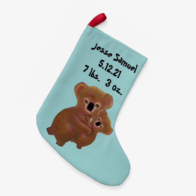 Koala-Baby-Jungen-erster WeihnachtsStrumpf Kleiner Weihnachtsstrumpf (Vorderansicht (hängend))