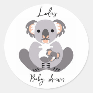 KOALA - Babydusche - Tier - personalisiert Runder Aufkleber