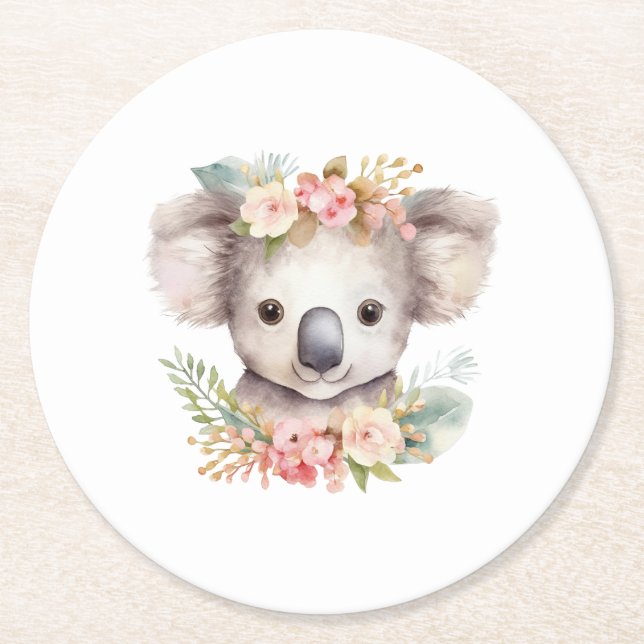 Koala Bär Australien Runder Pappuntersetzer (Vorderseite)