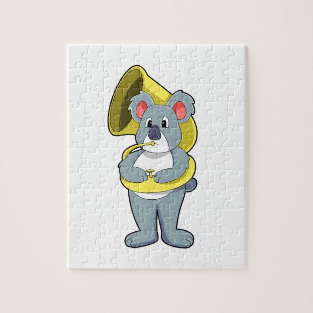 Koala Bär bei Musik mit Saxophon.PNG (Vertikal)