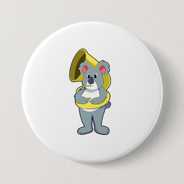 Koala Bär bei Musik mit Saxophon.PNG Button (Vorderseite)