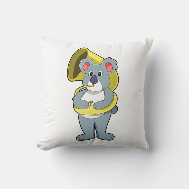 Koala Bär bei Musik mit Saxophon.PNG Kissen (Vorderseite)
