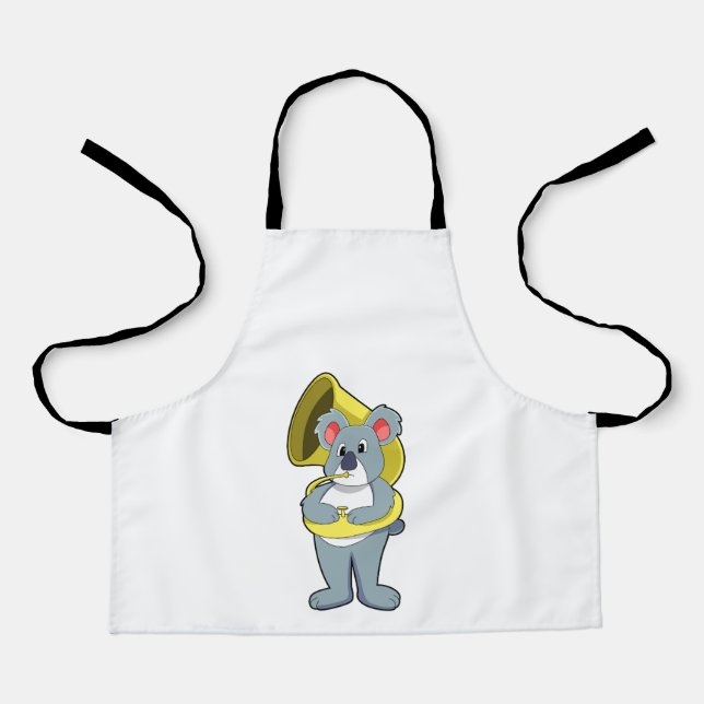 Koala Bär bei Musik mit Saxophon.PNG Schürze (Vorderseite)