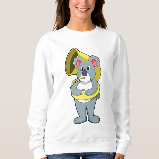 Koala Bär bei Musik mit Saxophon.PNG Sweatshirt (Vorderseite)