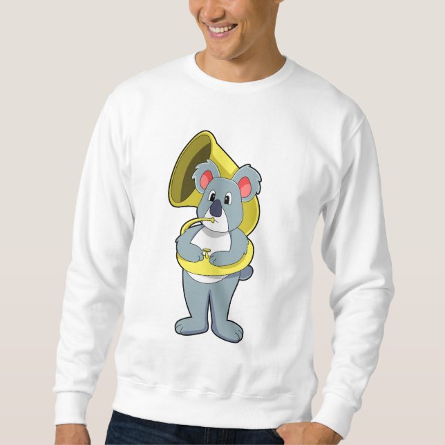 Koala Bär bei Musik mit Saxophon.PNG Sweatshirt (Vorderseite)
