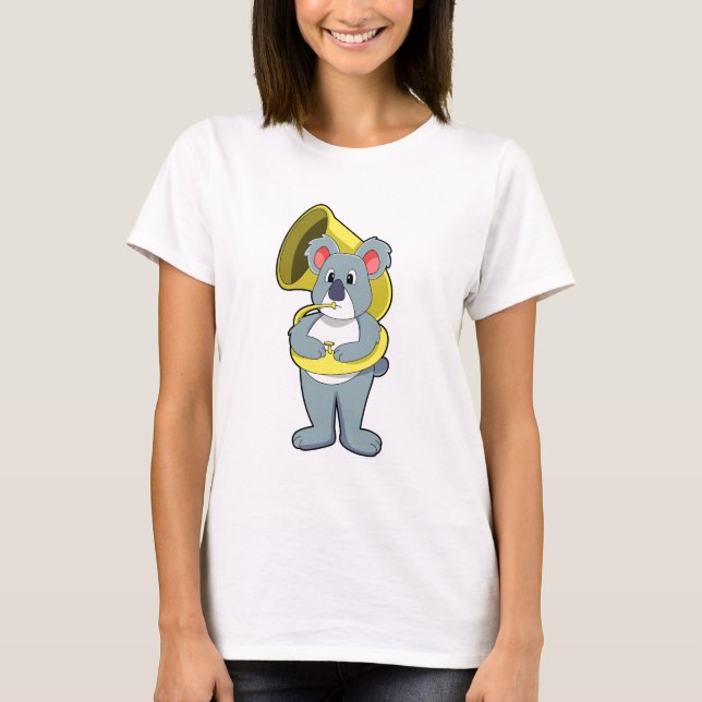 Koala Bär bei Musik mit Saxophon.PNG T-Shirt (Vorderseite)