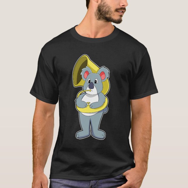 Koala Bär bei Musik mit Saxophon.PNG T-Shirt (Vorderseite)