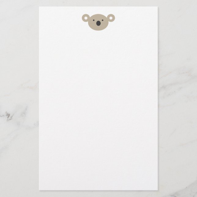 Koala-Bär Briefpapier (Vorderseite)