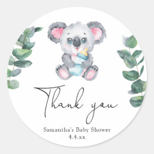 Koala-Bär Dankeschön Baby Shower Runder Aufkleber