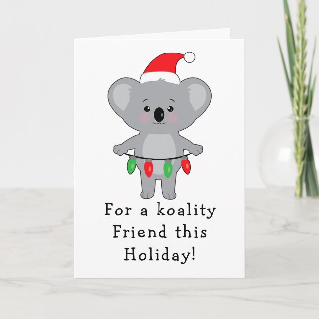 Koala Bär Dekorieren für Weihnachtsfreund Karte (Vorderseite)