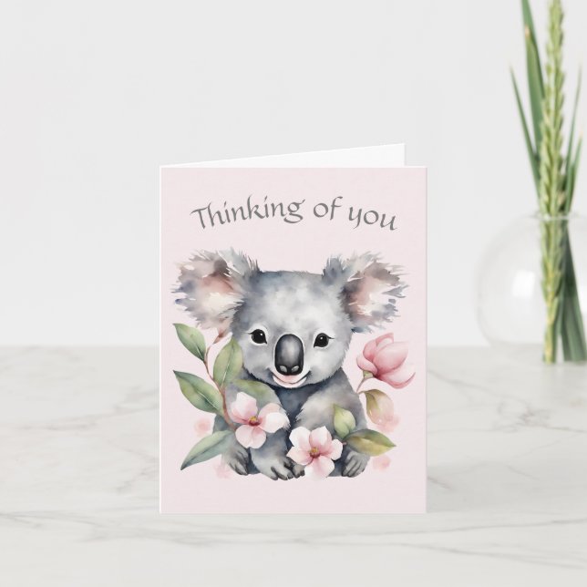 Koala Bär denkt an dich Karte (Vorderseite)