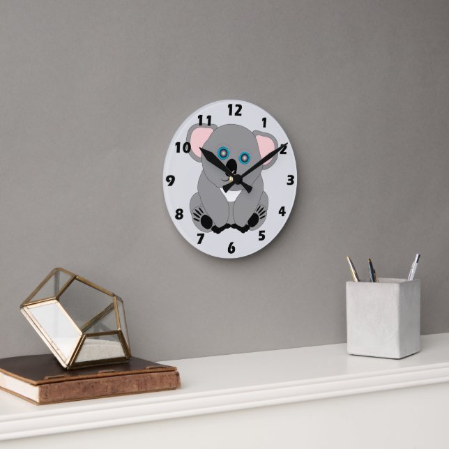 Koala-Bär-Design Runde Wanduhr (Büro)