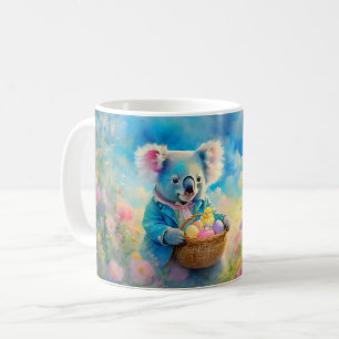 Koala-Bär hält einen Korb mit Ostereiern Kaffeetasse