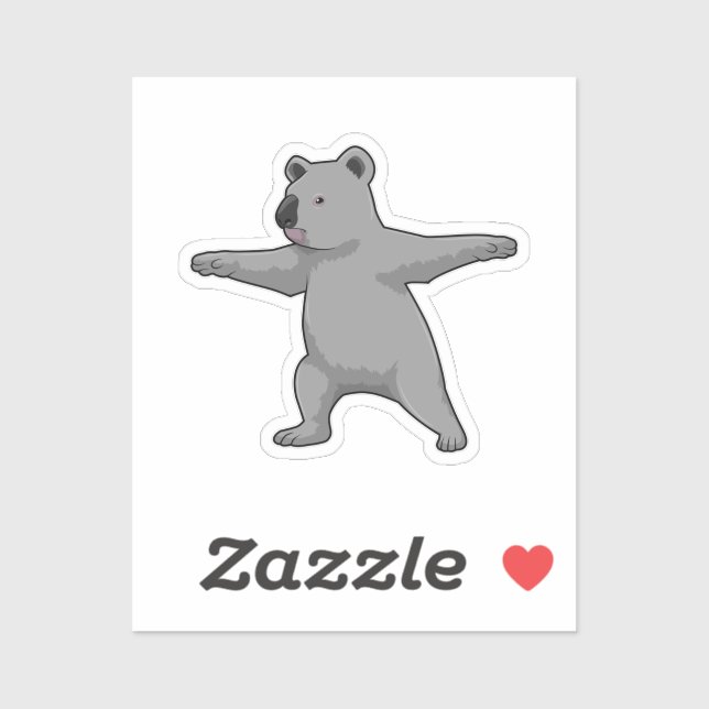 Koala-Bär in der Yoga-Fitness Aufkleber (Blatt)
