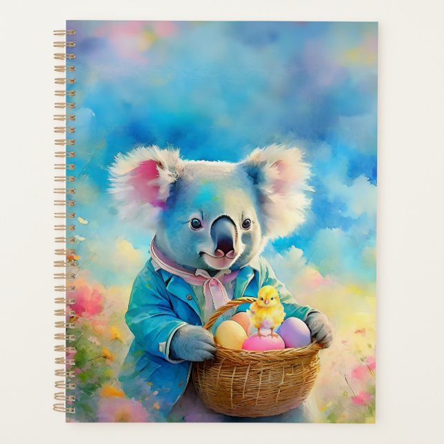 Koala-Bär mit einem Korb von Ostereiern Planer (Vorderseite)
