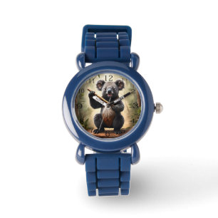 Koala-Bär mit hölzerner Flamme, Armbanduhr