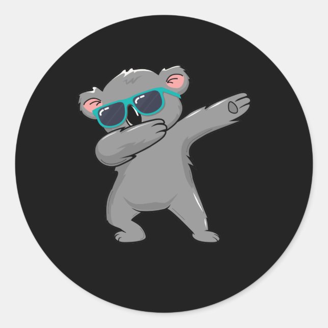 Koala-Bär mit Sonnenbrille Cool Koala Runder Aufkleber (Vorderseite)