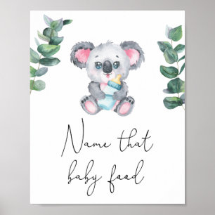 Koala-Bär - Name dieses Babynahrung Poster