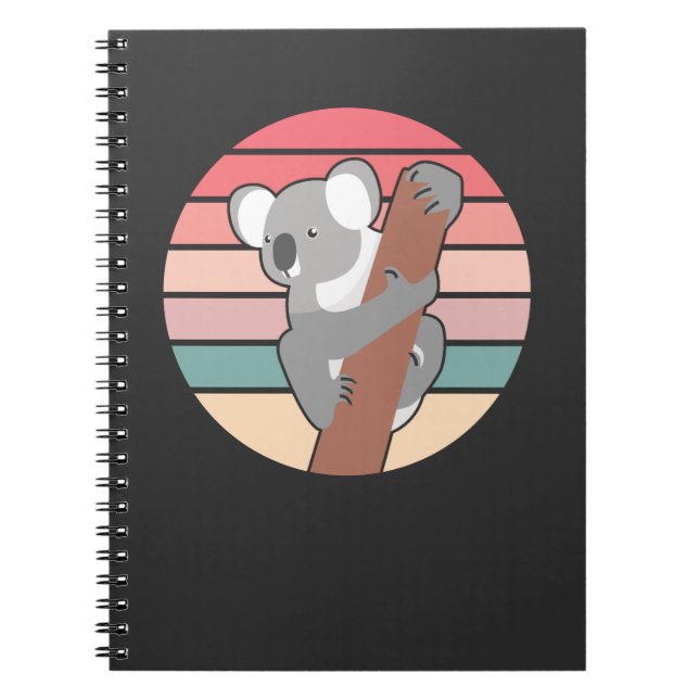 Koala-Bär Retro Notizblock (Vorderseite)