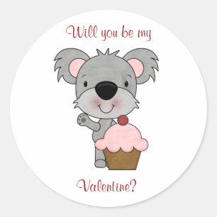 Koala Bär: Seien Sie meine Valentinaufkleber Runder Aufkleber