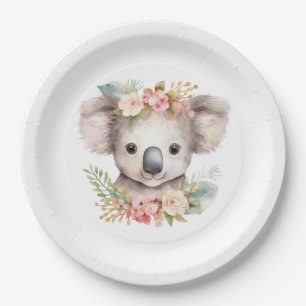 Koala-Bär süßer Geburtstag Pappteller