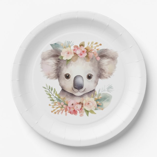Koala-Bär süßer Geburtstag Pappteller (Vorderseite)