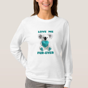 Koala Bär umarmt Aquamarines Herztalentierungstadi T-Shirt