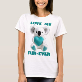 Koala Bär umarmt Aquamarines Herztalentierungstadi T-Shirt