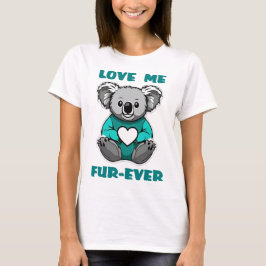 Koala Bär umarmt Aquamarines Herztalentierungstadi T-Shirt