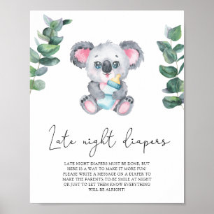 Koala-Bär - Windeln Spiel in der späten Nacht Poster