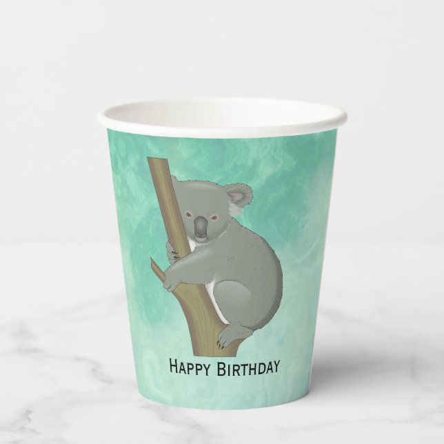 Koala Bären Design Paper Cups Pappbecher (Rückseite)