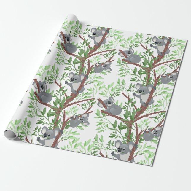 Koala-Bären in einem Baum Geschenkpapier (Ungerollt)