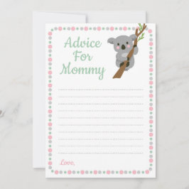 Koala Bärenberater für Mama-Duschspielerin Pink Gi Hinweiskarte
