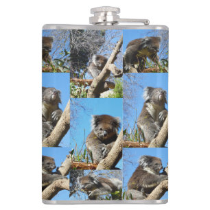 Koala Bärenfoto Collage, Hip Flask Flachmann