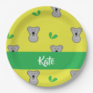 Koala-Bärengelb Pappteller
