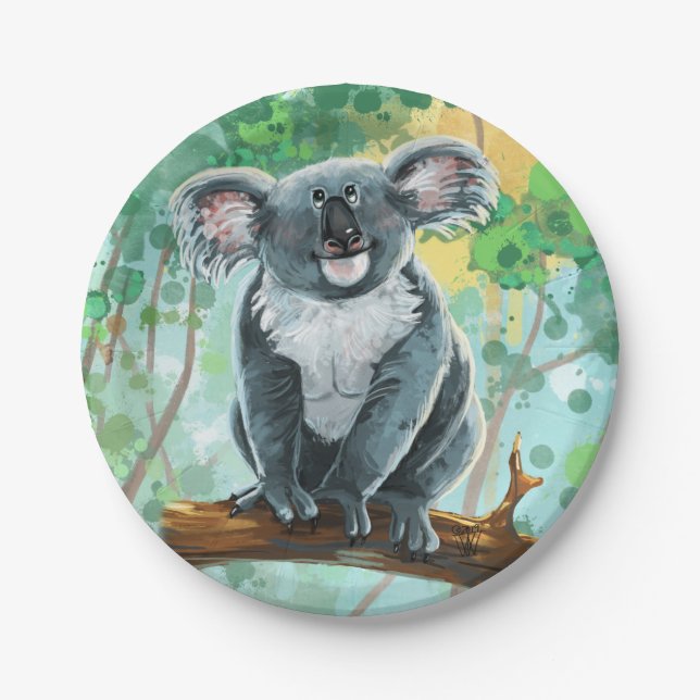 Koala Bärengeschenke und Zubehör Pappteller (Vorderseite)